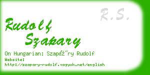 rudolf szapary business card